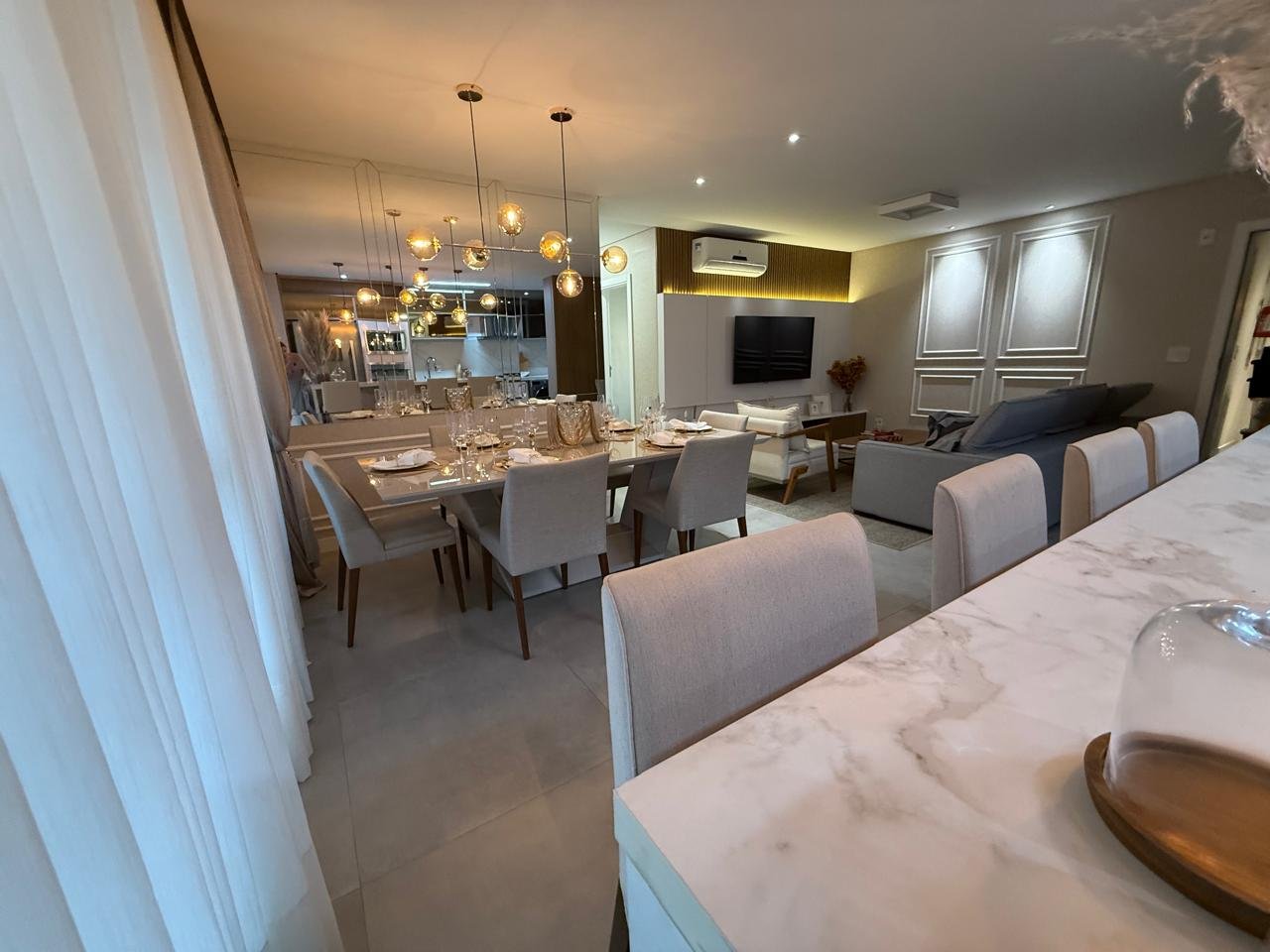 Ambientes sociais integrados do apartamento