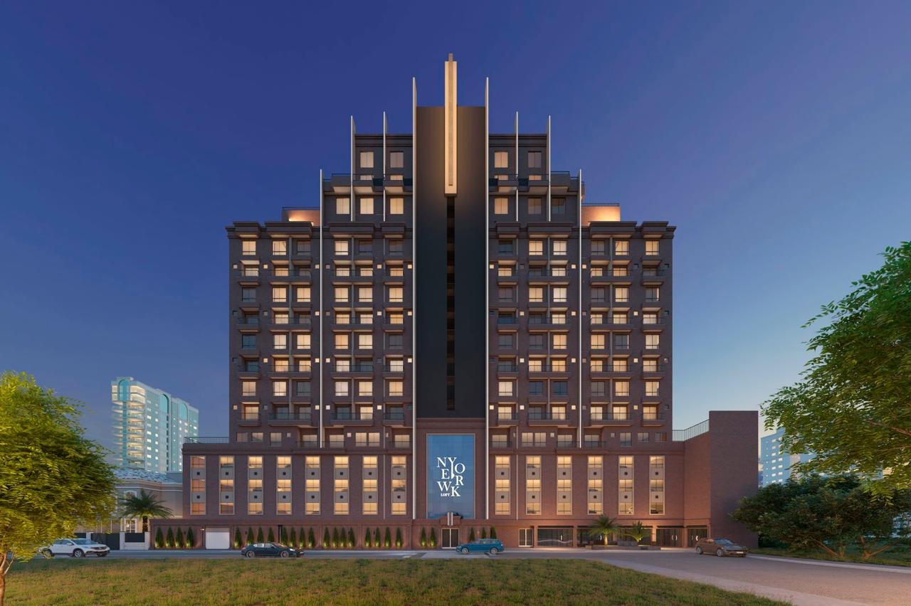 Perspectiva ilustrativa da fachada do New York Lofts