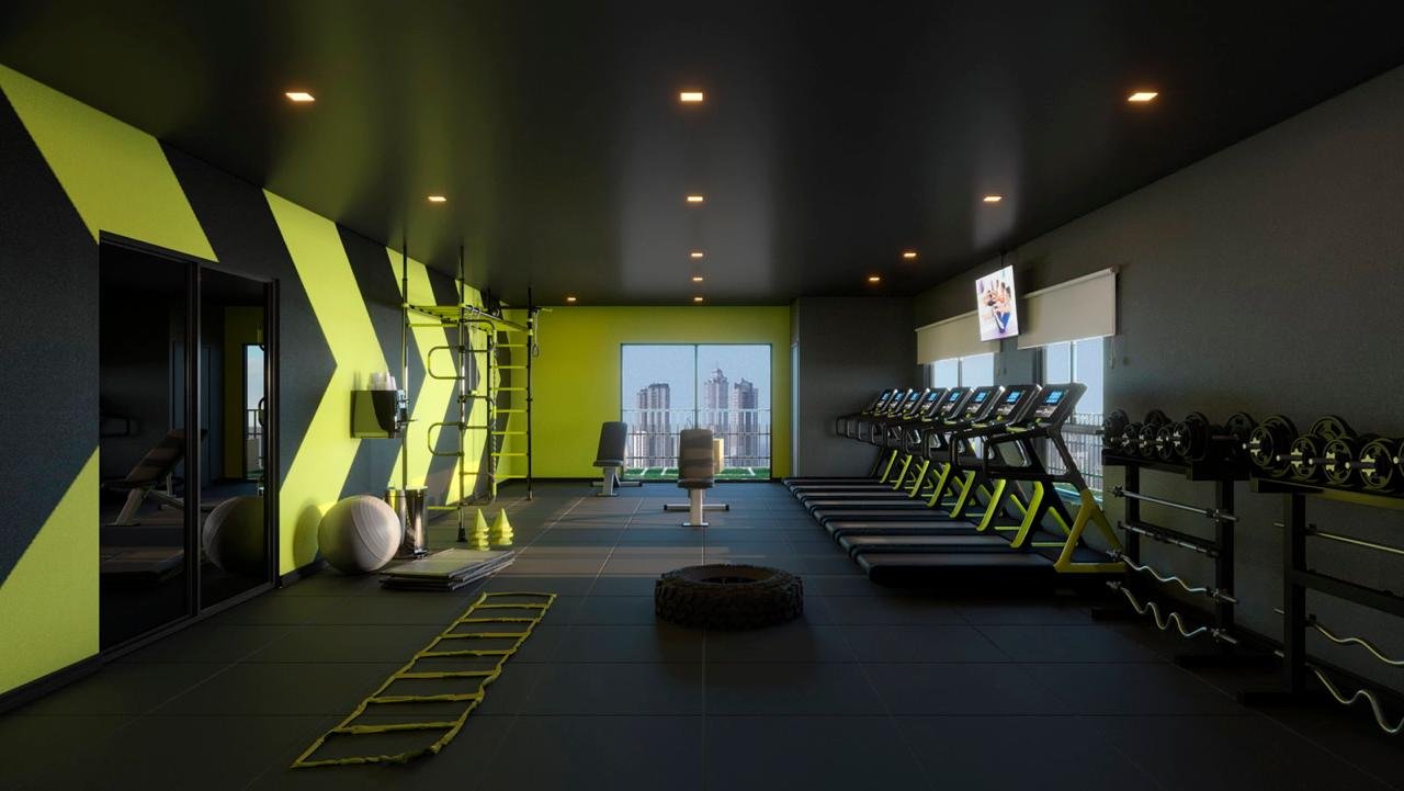 Perspectiva ilustrativa da academia do New York Lofts