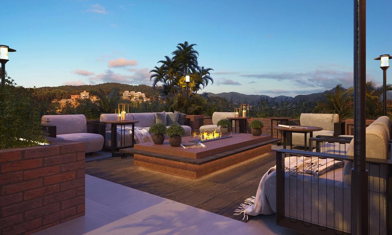 Perspectiva ilustrativa do lounge no rooftop